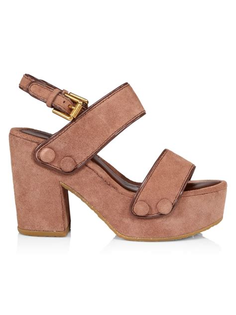 see by chloe galy|See by Chloé Galy Suede Platform Slingback Sandals.